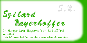 szilard mayerhoffer business card